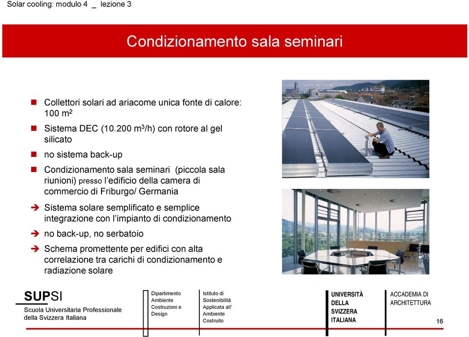 edificio della camera di commercio di Friburgo/ Germania Sistema solare semplificato e semplice integrazione con l impianto di