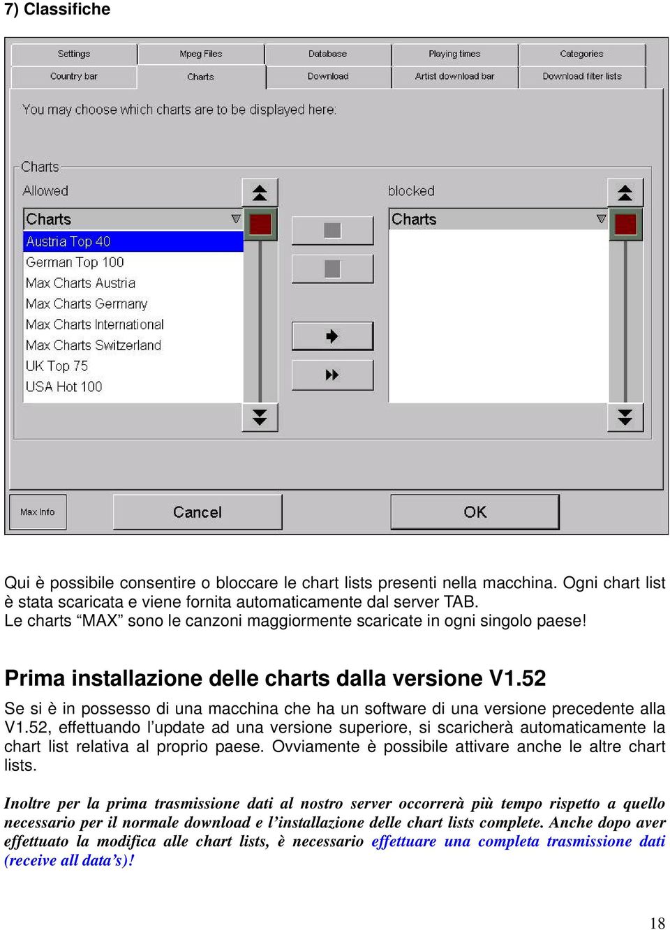 52 Se si è in possesso di una macchina che ha un software di una versione precedente alla V1.