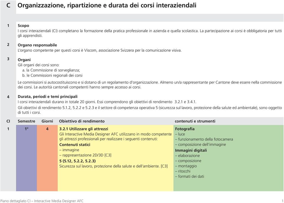 le Commissioni regionali dei corsi Le commissioni si autocostituiscono e si dotano di un regolamento d organizzazione. Almeno un/a rappresentante per Cantone deve essere nella commissione dei corsi.