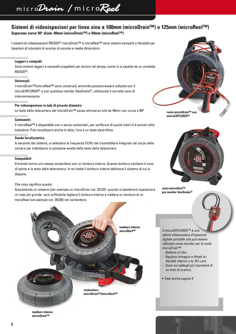 Leggeri e compatti Sono sistemi leggeri e compatti progettati per durare nel tempo, come ci si aspetta da un prodotto RIDGID.