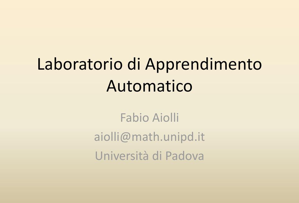 Automatico Fabio Aiolli