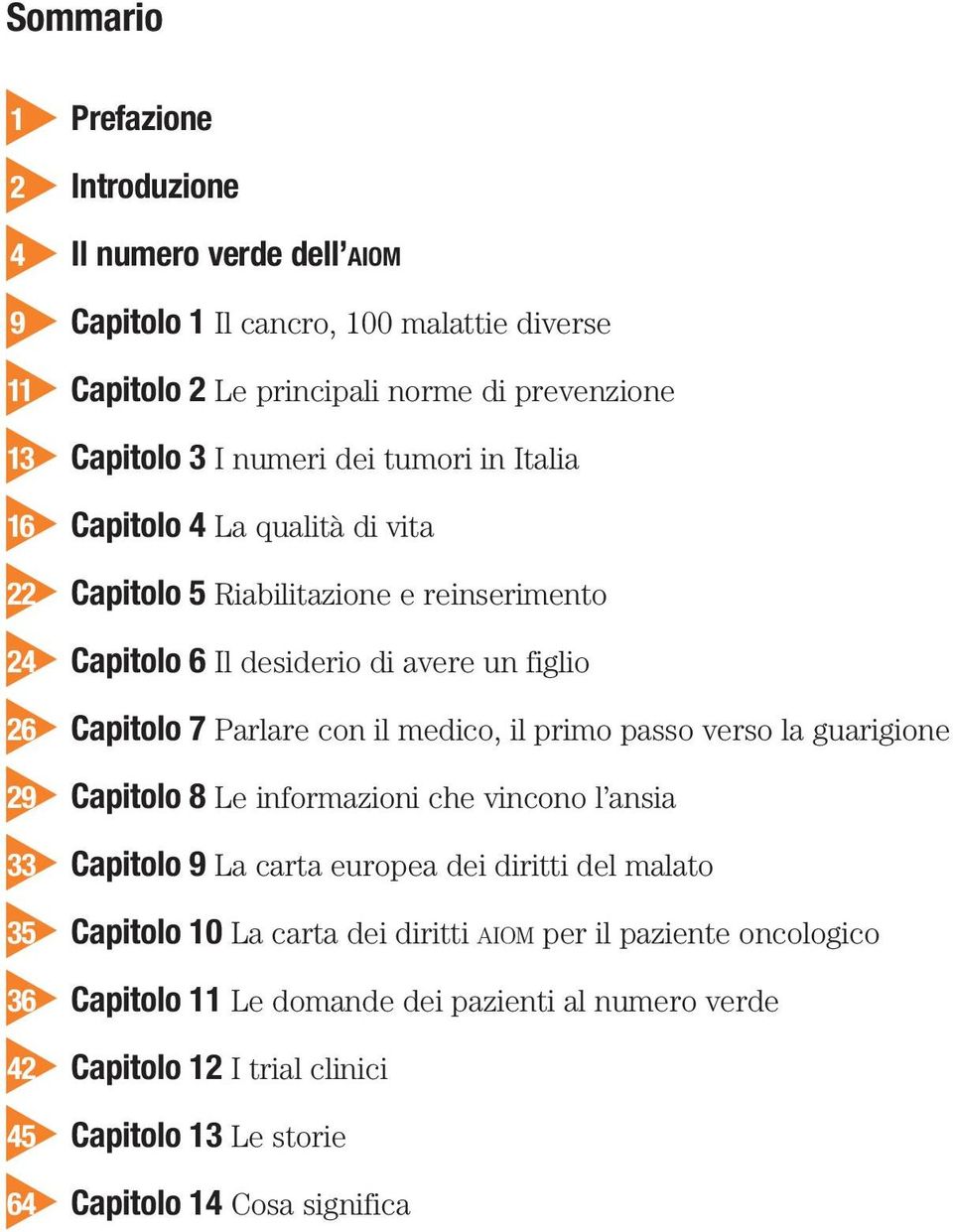 il medico, il primo passo verso la guarigione 29 Capitolo 8 Le informazioni che vincono l ansia 33 Capitolo 9 La carta europea dei diritti del malato 35 Capitolo 10 La carta dei