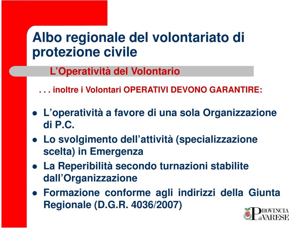 Organizzazione di P.C.