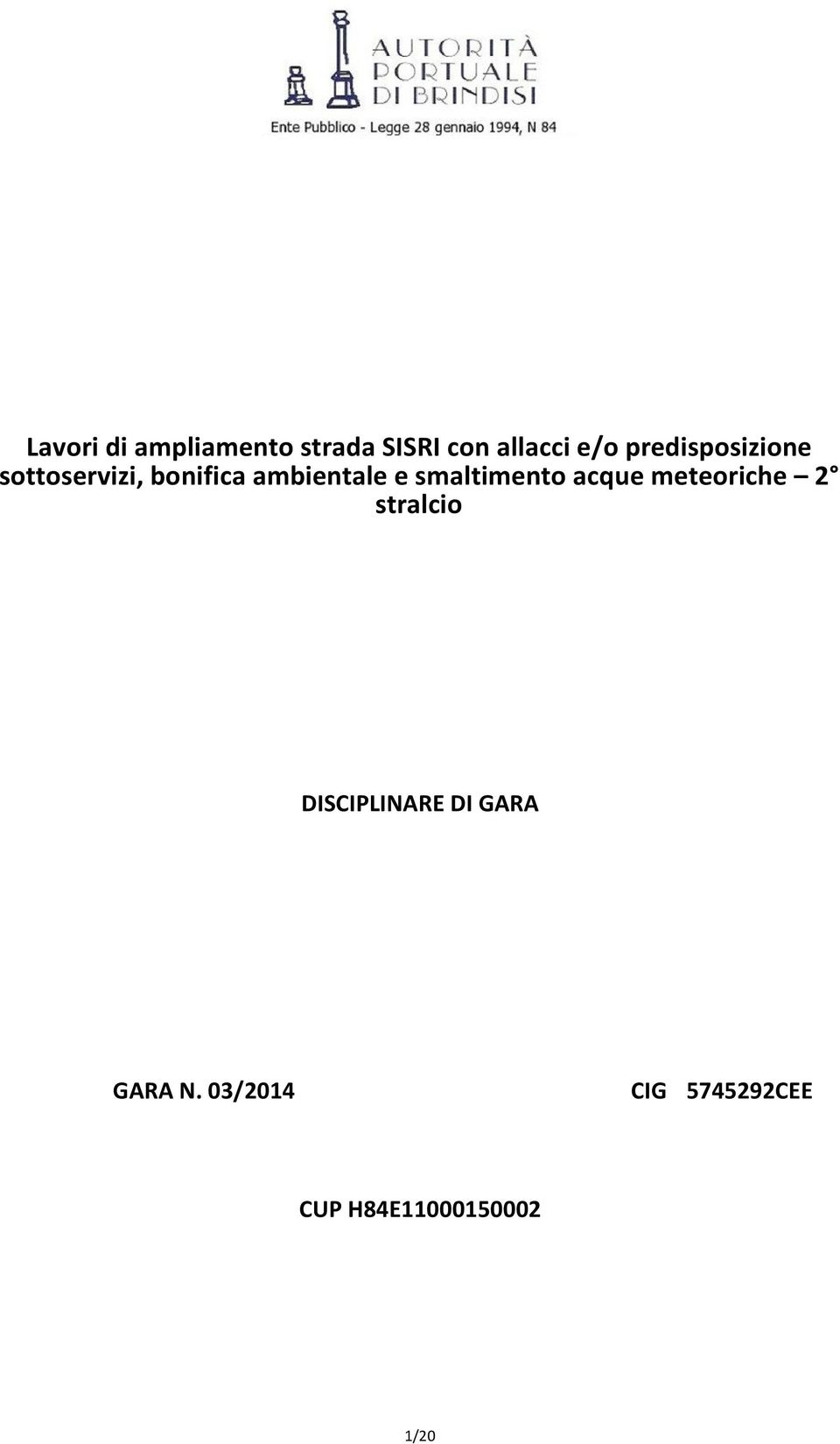 smaltimento acque meteoriche 2 stralcio DISCIPLINARE