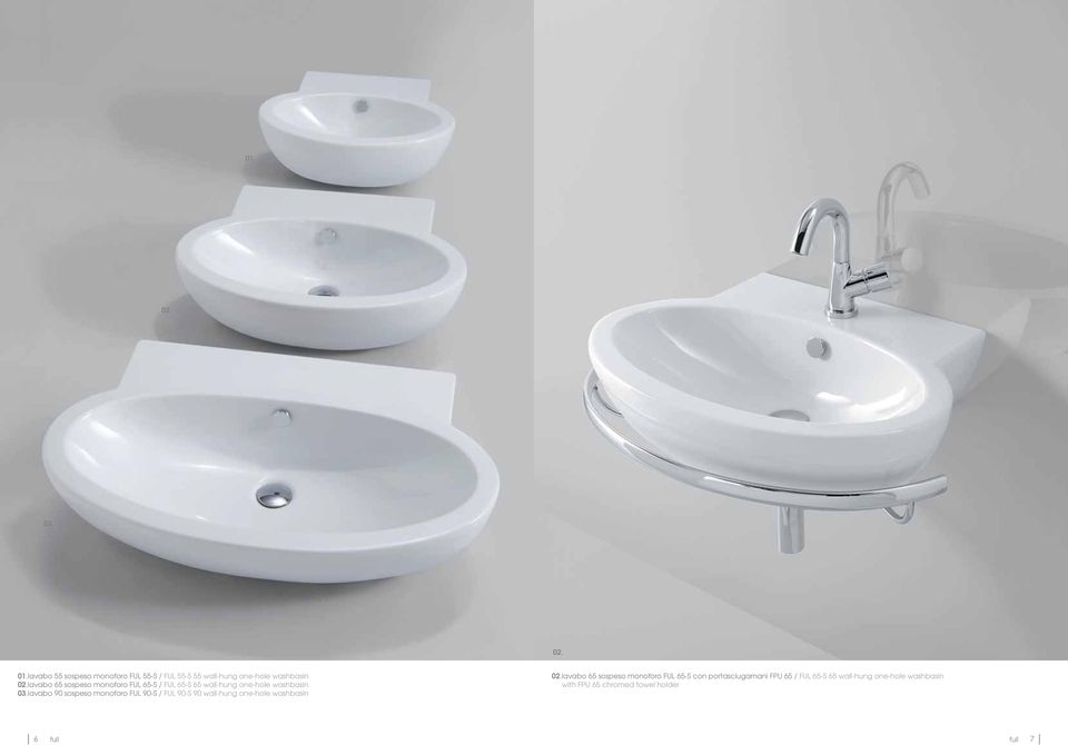 lavabo sospeso monoforo FUL -S / FUL -S wall-hung one-hole washbasin 03.