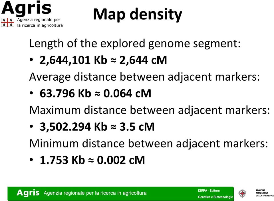 064 cm Maximum distance between adjacent markers: 3,502.294 Kb 3.