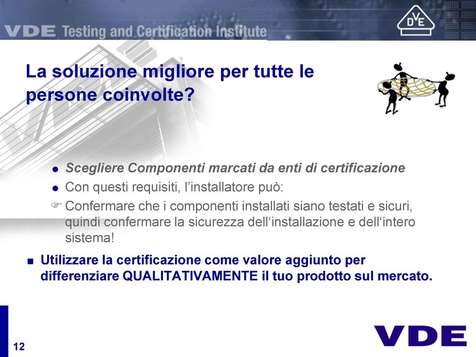 Confermare che i componenti installati siano testati e sicuri, quindi confermare la sicurezza dell