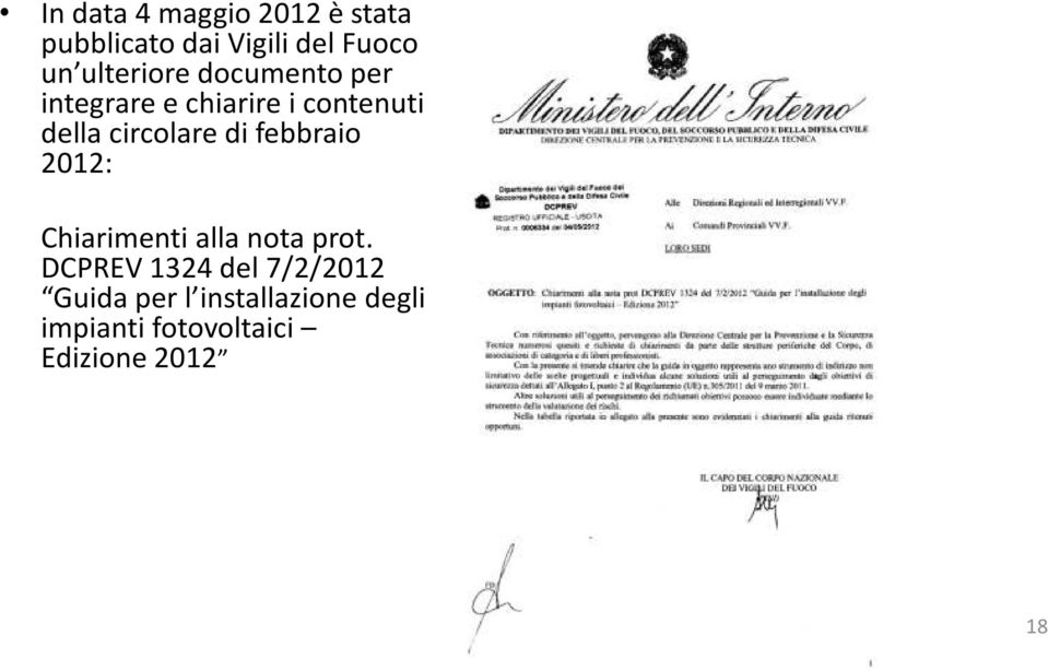 circolare di febbraio 2012: Chiarimenti alla nota prot.