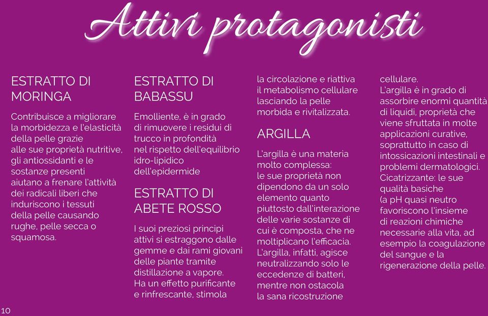 ESTRATTO DI BABASSU Emolliente, è in grado di rimuovere i residui di trucco in profondità nel rispetto dell equilibrio idro-lipidico dell epidermide ESTRATTO DI ABETE ROSSO I suoi preziosi principi