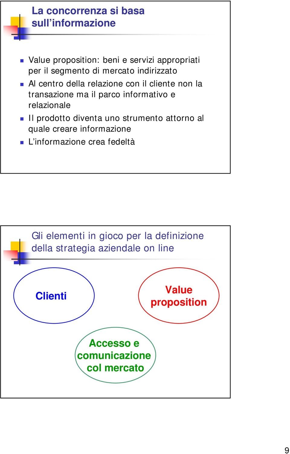 prodotto diventa uno strumento attorno al quale creare informazione L informazione crea fedeltà Gli elementi in