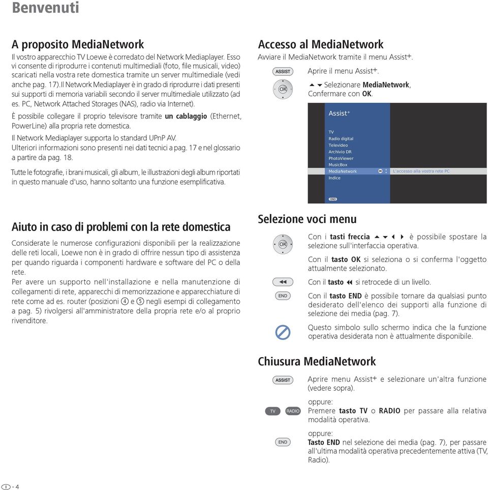 Il Network Mediaplayer è in grado di riprodurre i dati presenti sui supporti di memoria variabili secondo il server multimediale utilizzato (ad es.