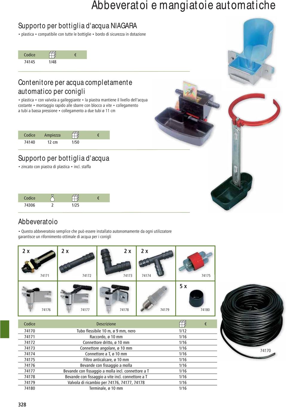 pressione collegamento a due tubi ø 11 cm Codice Ampiezza 74140 12 cm 1/50 Supporto per bottiglia d'acqua zincato con piastra di plastica incl.