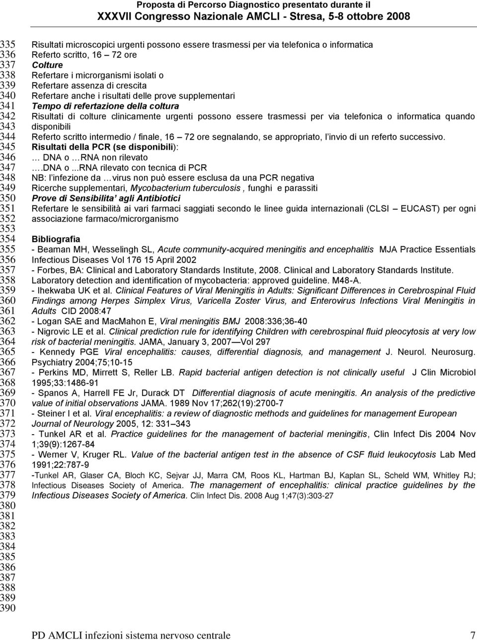 assenza di crescita Refertare anche i risultati delle prove supplementari Tempo di refertazione della coltura Risultati di colture clinicamente urgenti possono essere trasmessi per via telefonica o