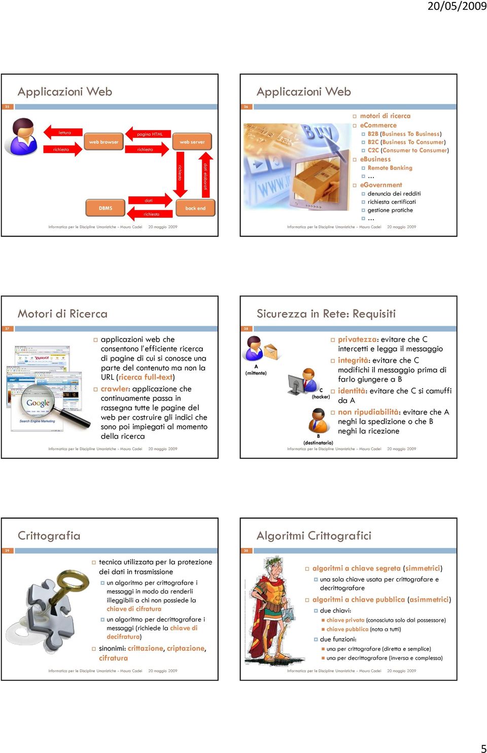 efficiente ricerca di pagine di cui si conosce una parte del contenuto ma non la URL (ricerca full-text) crawler: applicazione che continuamente passa in rassegna tutte le pagine del web per