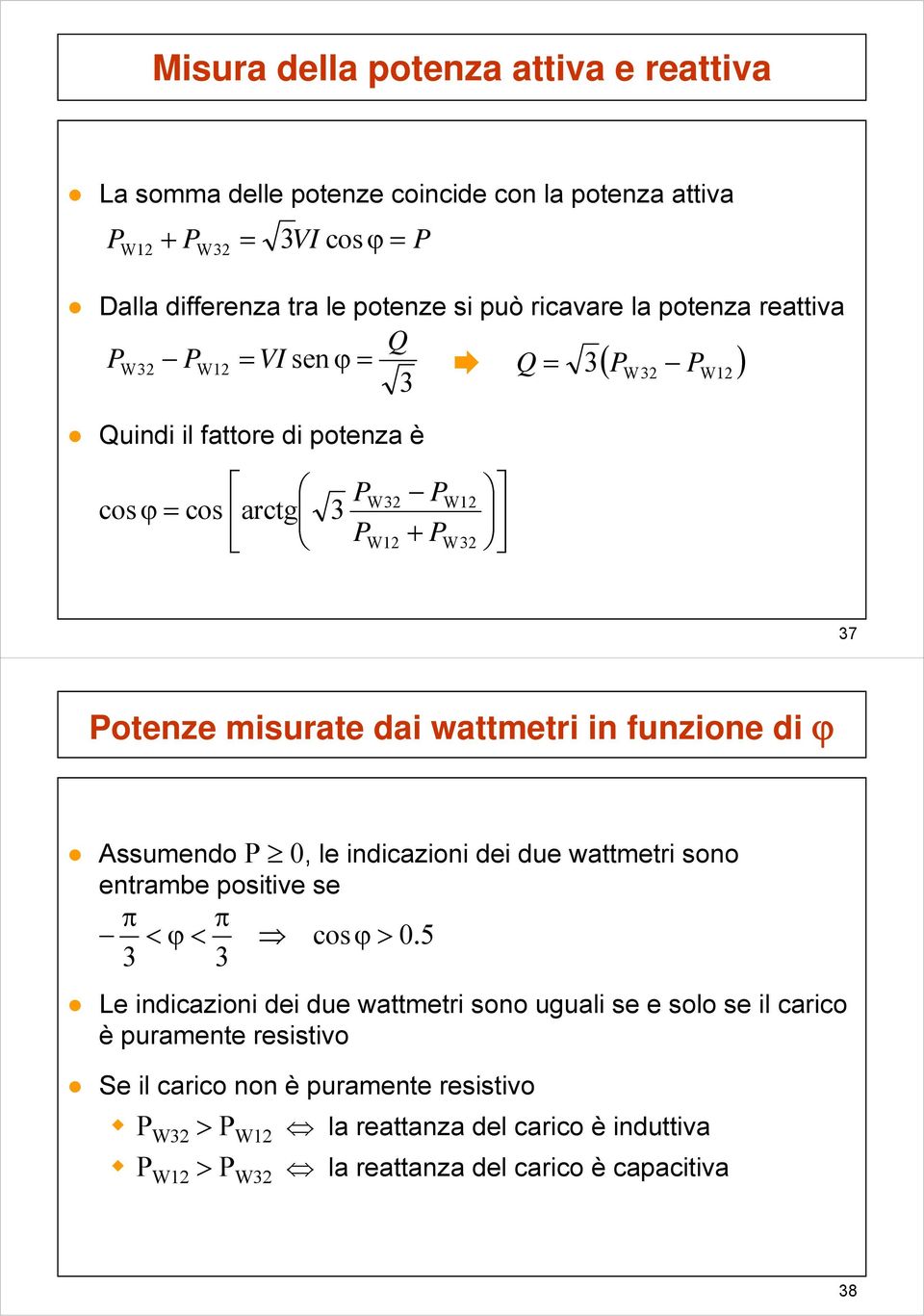 funzon d Assumndo 0, l ndcazon d du wamr sono nramb pos s cos 0.