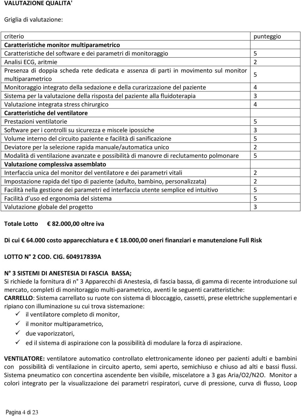 della risposta del paziente alla fluidoterapia Valutazione integrata stress chirurgico 4 Caratteristiche del ventilatore Prestazioni ventilatorie 5 Software per i controlli su sicurezza e miscele