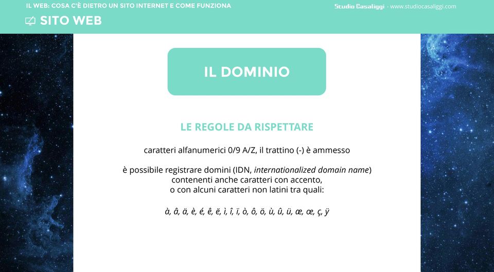 internationalized domain name) contenenti anche caratteri con accento, o con