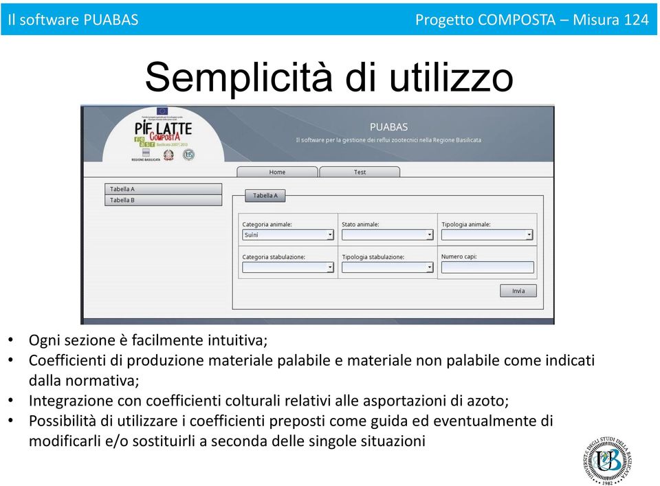 coefficienti colturali relativi alle asportazioni di azoto; Possibilità di utilizzare i