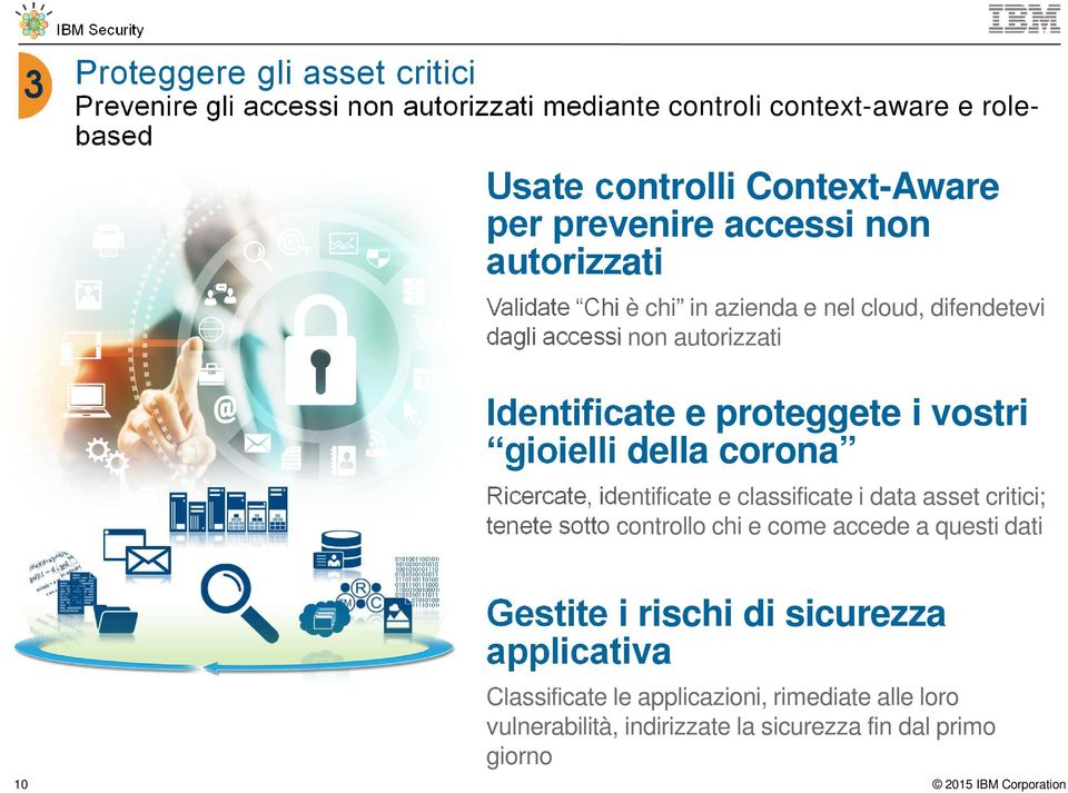 vostri gioielli della corona Ricercate, identificate e classificate i data asset critici; tenete sotto controllo chi e come accede a questi dati 10