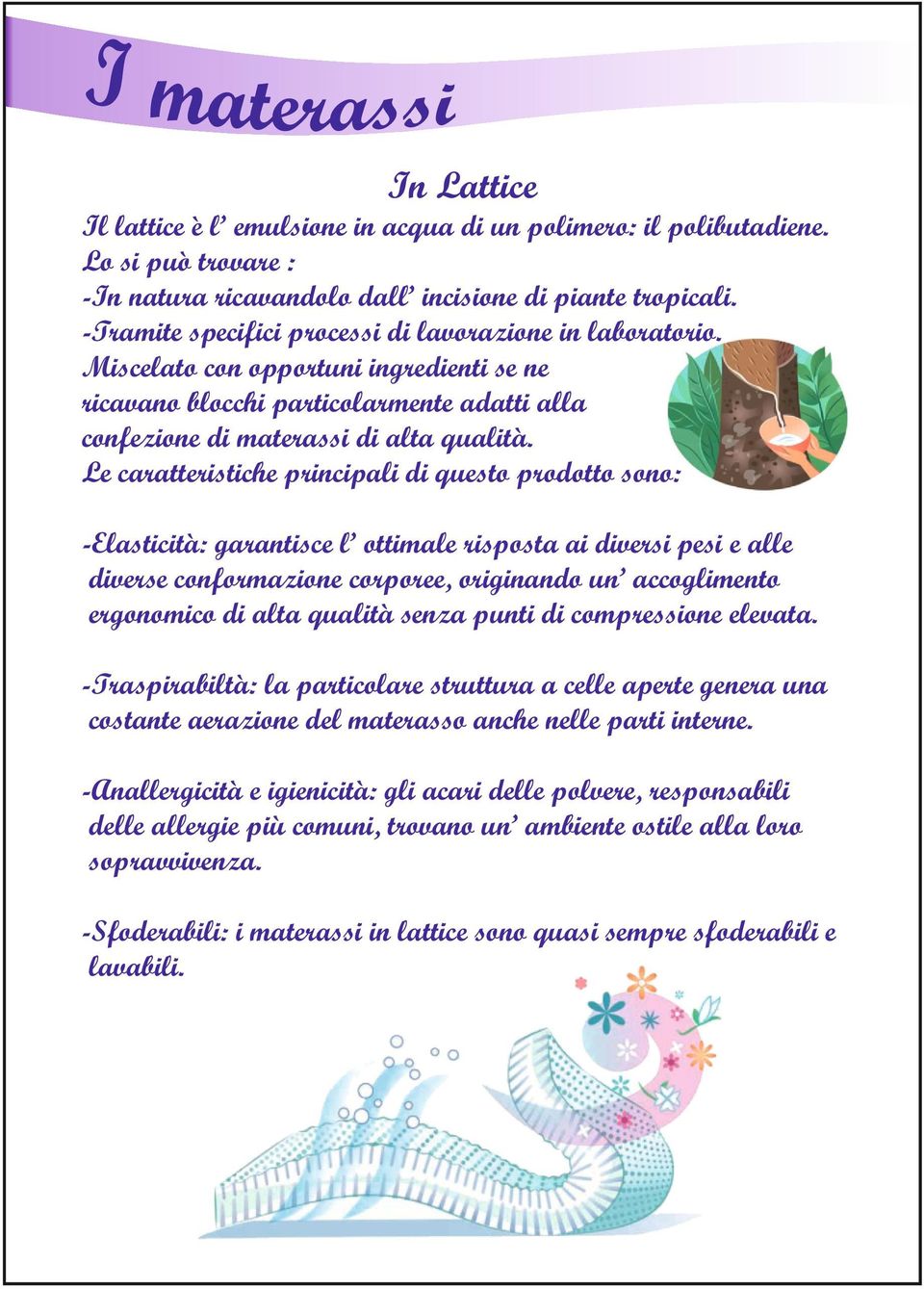 Le caratteristiche principali di questo prodotto sono: -Elasticità: garantisce l ottimale risposta ai diversi pesi e alle diverse conformazione corporee, originando un accoglimento ergonomico di alta