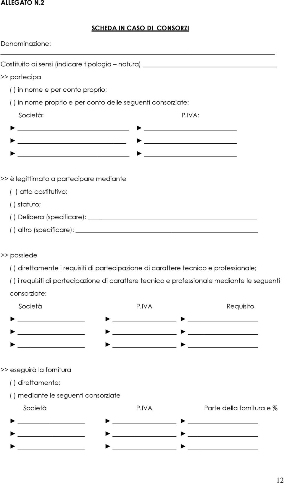 seguenti consorziate: Società: P.