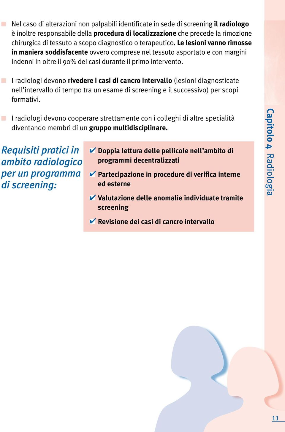 n I radiologi devono rivedere i casi di cancro intervallo (lesioni diagnosticate nell intervallo di tempo tra un esame di screening e il successivo) per scopi formativi.