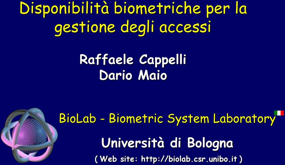 BioLab - Biometric System Laboratory