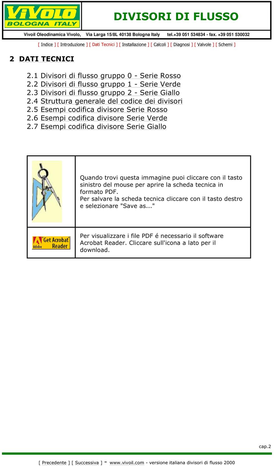 6 Esempi codifica divisore Serie Verde 2.7 Esempi codifica divisore Serie Giallo Quando trovi questa immagine puoi cliccare con il tasto sinistro del mouse per aprire la scheda tecnica in formato PDF.