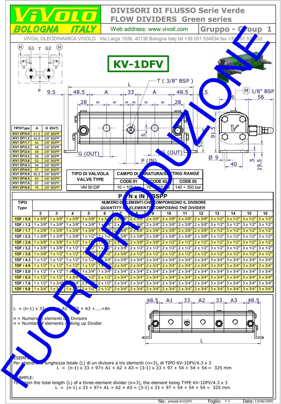 2 42,5 3/8 BSPP KV1 DF/1.7 44 3/8 BSPP KV1 DF/2.2 46 3/8 BSPP KV1 DF/2.6 48 3/8 BSPP KV1 DF/3.2 50 3/8 BSPP KV1 DF/3.8 52 3/8 BSPP KV1 DF/4.3 54 3/8 BSPP KV1 DF/4.9 57 3/8 BSPP KV1 DF/5.