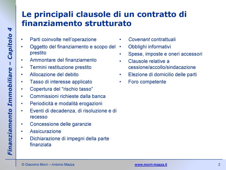 Periodicità e modalità erogazioni Eventi di decadenza, di risoluzione e di recesso Concessione delle garanzie Assicurazione Dichiarazione di impegni della parte