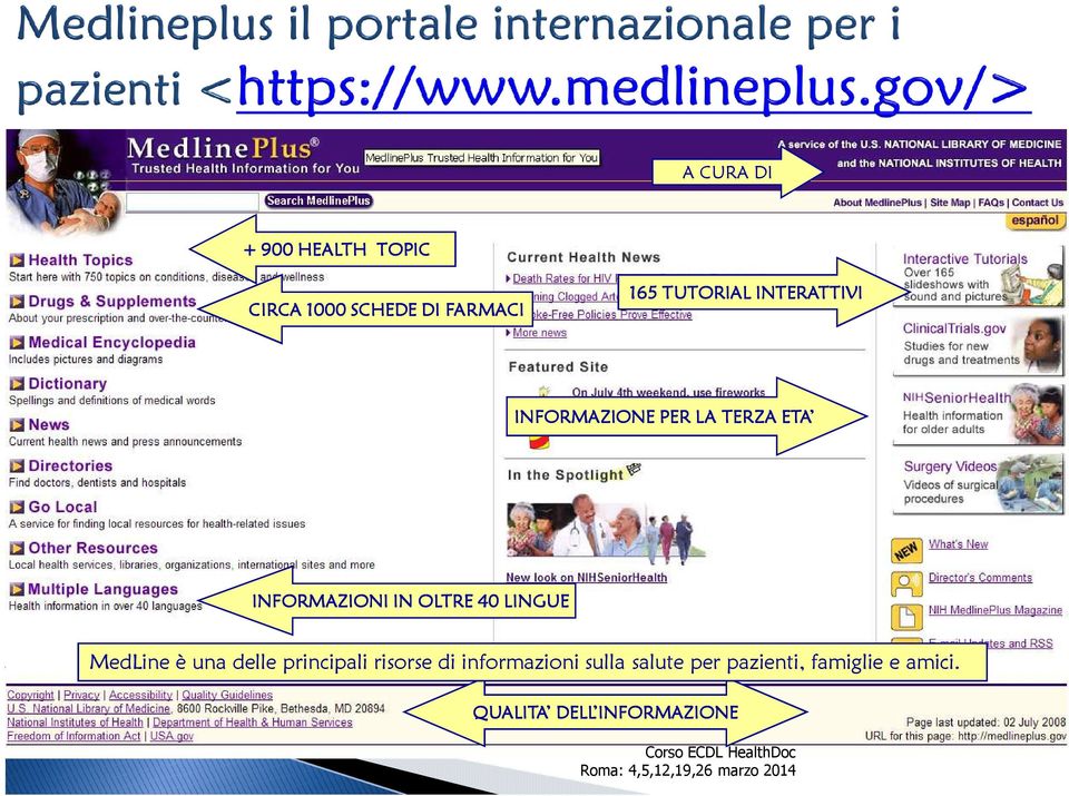 OLTRE 40 LINGUE MedLine è una delle principali risorse di