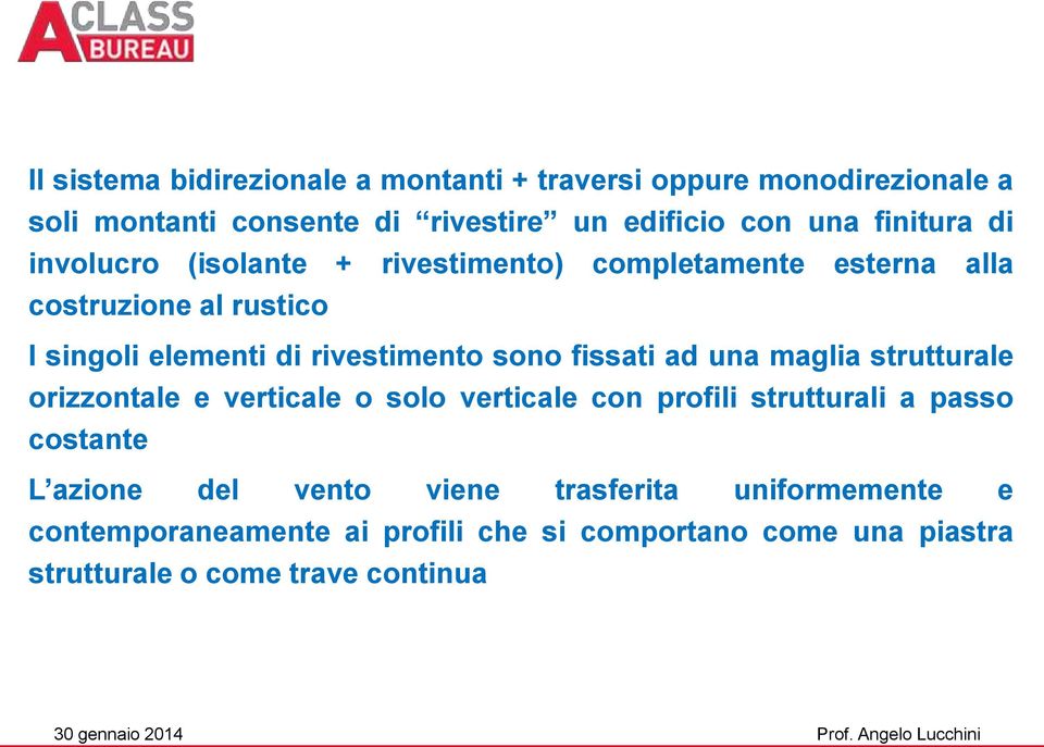 sono fissati ad una maglia strutturale orizzontale e verticale o solo verticale con profili strutturali a passo costante L azione