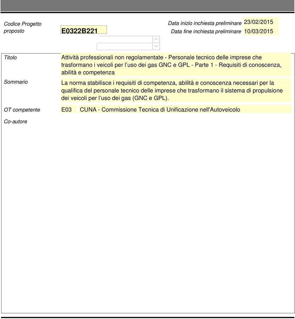 competenza, abilità e conoscenza necessari per la qualifica del personale tecnico delle imprese che trasformano il