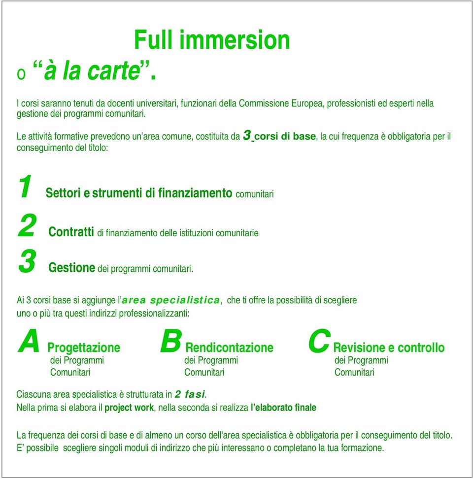 Contratti di finanziamento delle istituzioni comunitarie 3 Gestione dei programmi comunitari.