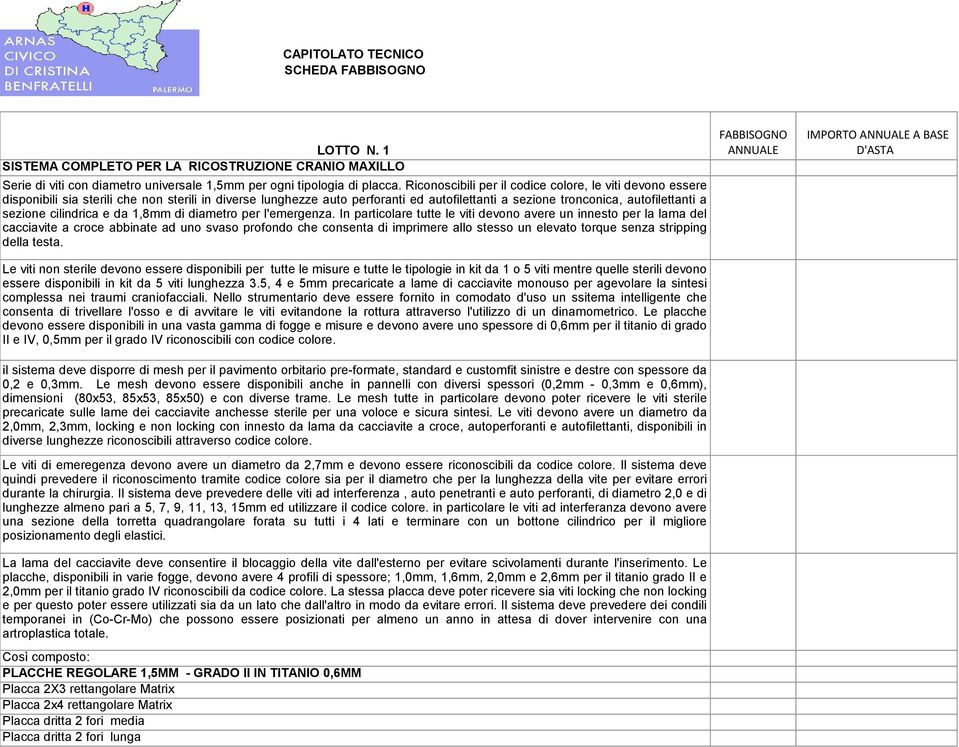 cilindrica e da 1,8mm di diametro per l'emergenza.