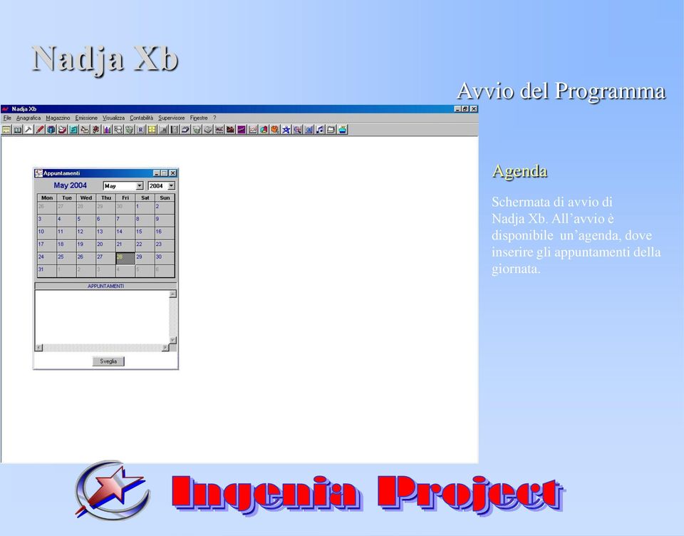 All avvio è disponibile un agenda,