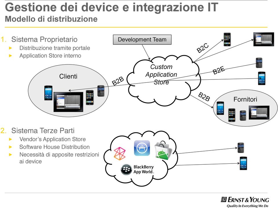 Development Team B2C Clienti B2B Custom Application Store B2E B2B Fornitori 2.