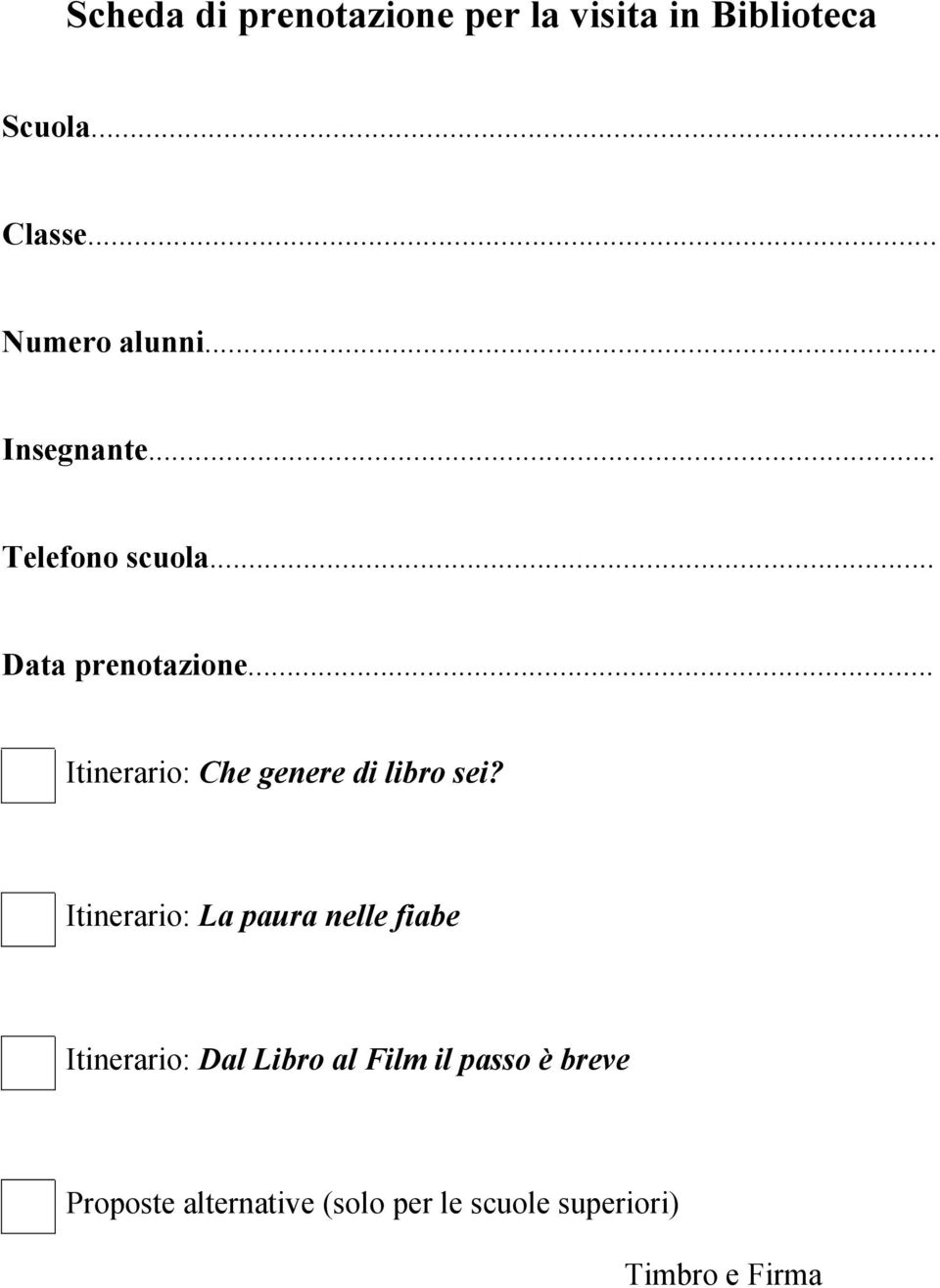 .. Itinerario: Che genere di libro sei?