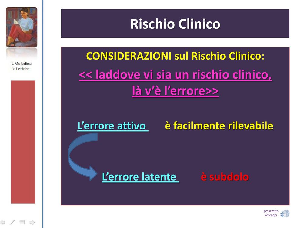 clinico, là v è l errore>> L errore attivo