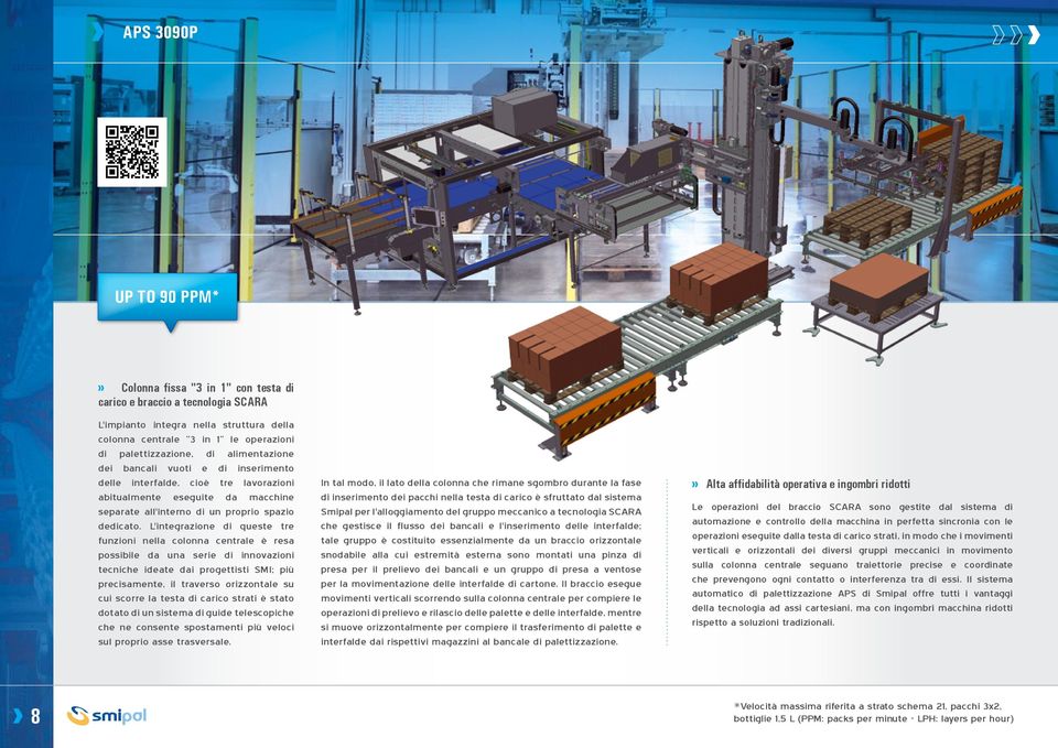 L'integrazione di queste tre funzioni nella colonna centrale è resa possibile da una serie di innovazioni tecniche ideate dai progettisti SMI; più precisamente, il traverso orizzontale su cui scorre