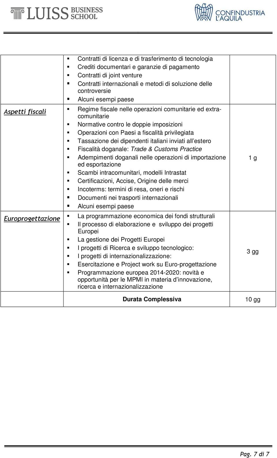 dipendenti italiani inviati all estero Fiscalità doganale: Trade & Customs Practice Adempimenti doganali nelle operazioni di importazione ed esportazione Scambi intracomunitari, modelli Intrastat