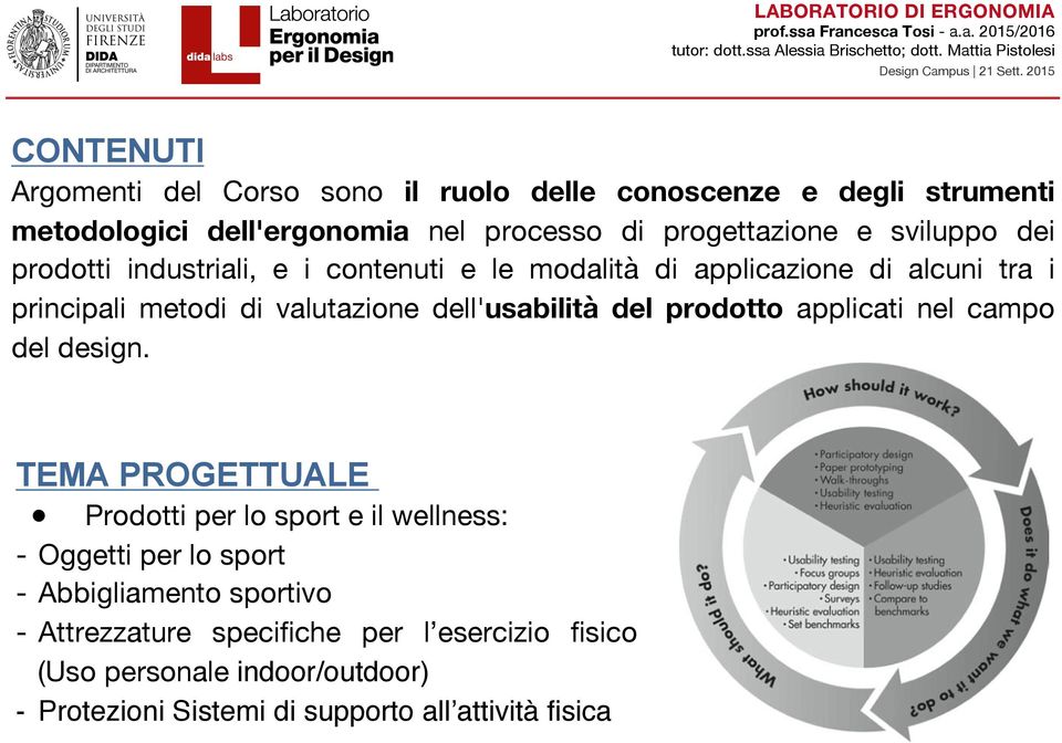 dell'usabilità del prodotto applicati nel campo del design.