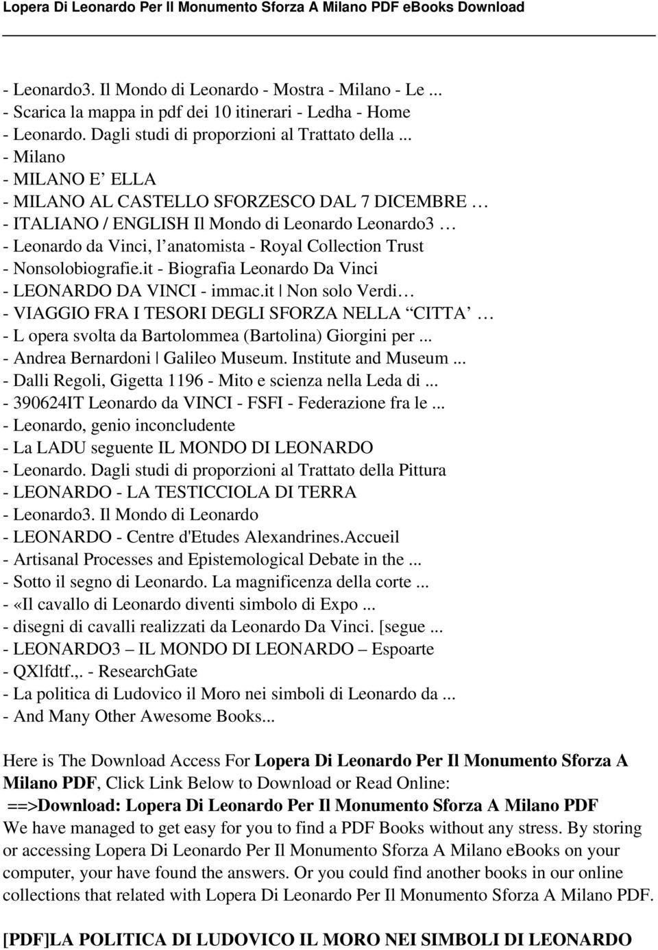 Nonsolobiografie.it - Biografia Leonardo Da Vinci - LEONARDO DA VINCI - immac.
