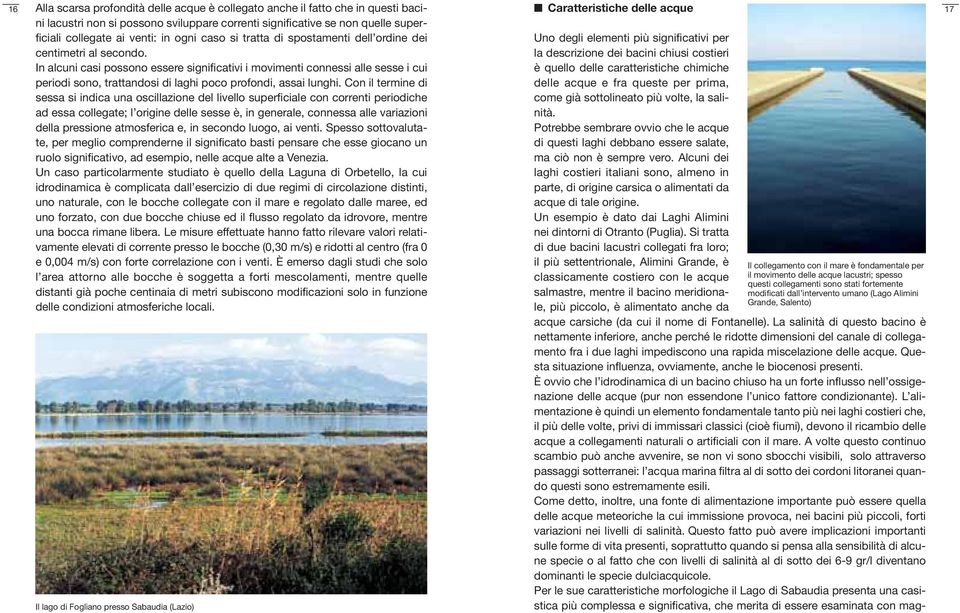 In alcuni casi possono essere significativi i movimenti connessi alle sesse i cui periodi sono, trattandosi di laghi poco profondi, assai lunghi.