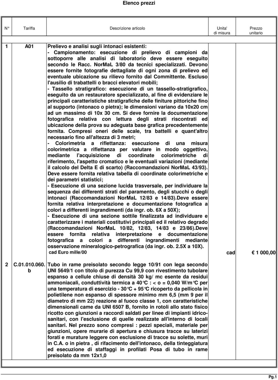 Escluso l'usilio di trbttelli o brcci elevtori mobili; - Tssello strtigrfico: esecuzione di un tssello-strtigrfico, eseguito d un resturtore specilizzto, l fine di evidenzire le principli