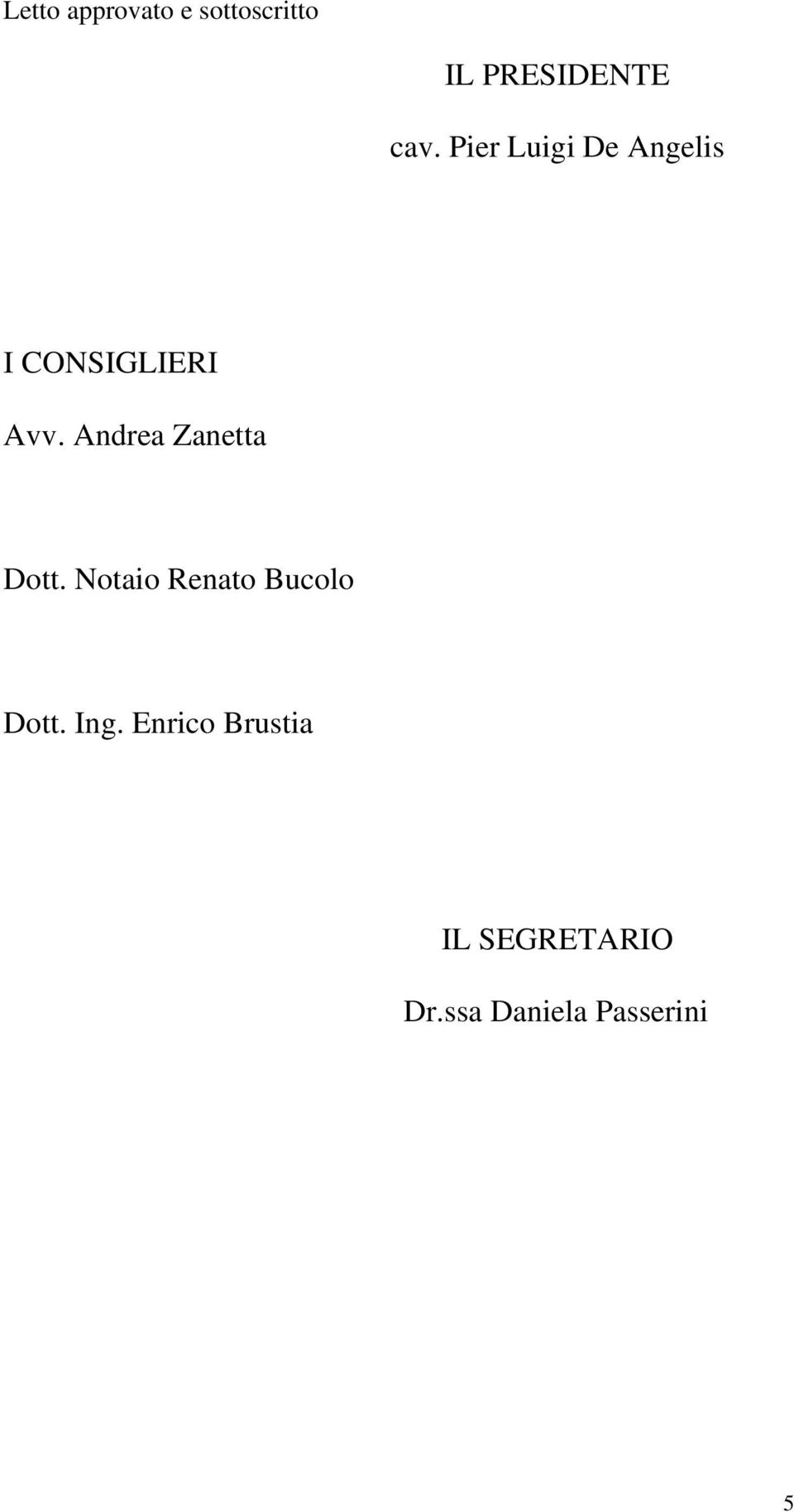 Andrea Zanetta Dott. Notaio Renato Bucolo Dott.