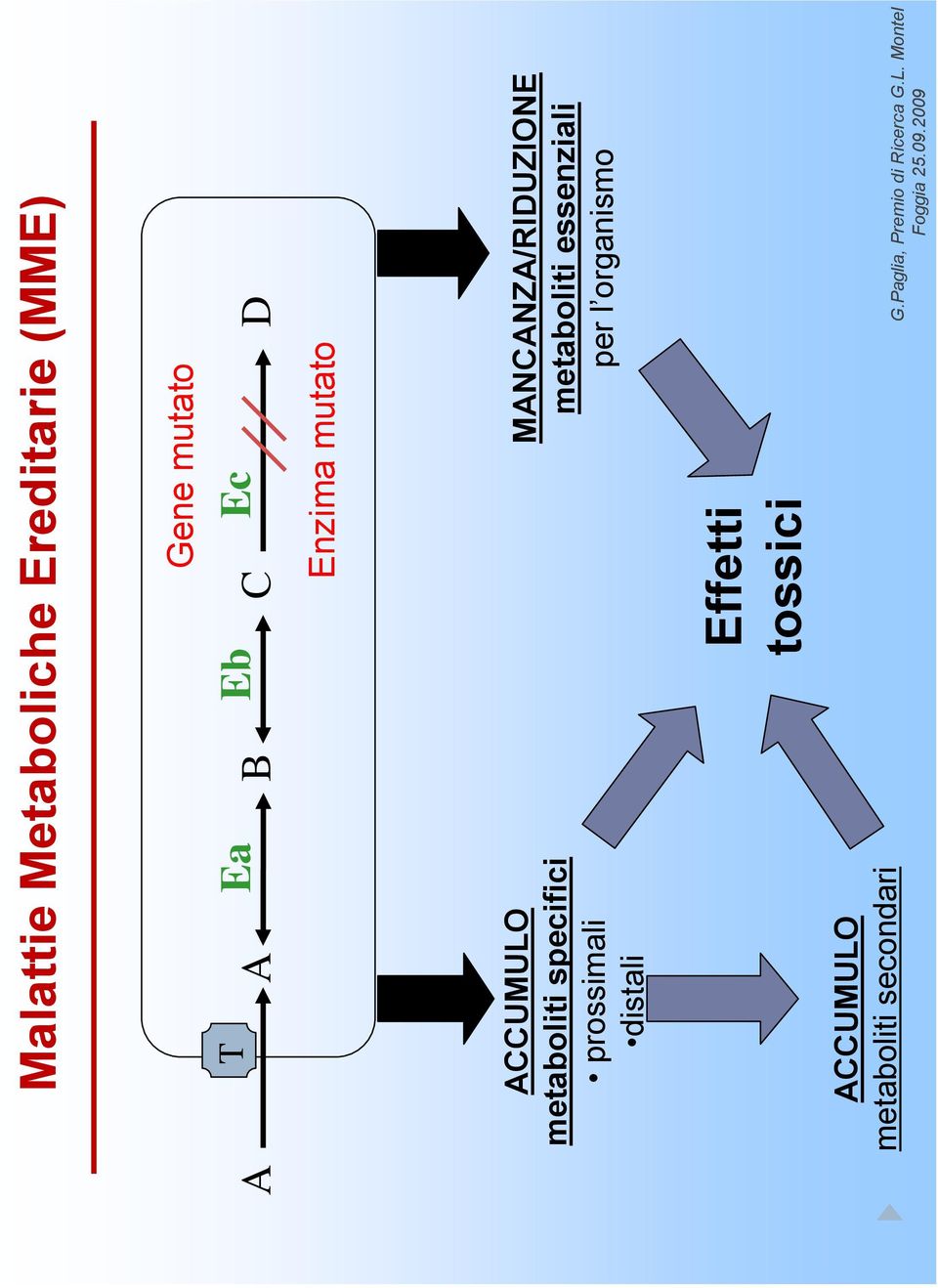 prossimali distali MANCANZA/RIDUZIONE metaboliti