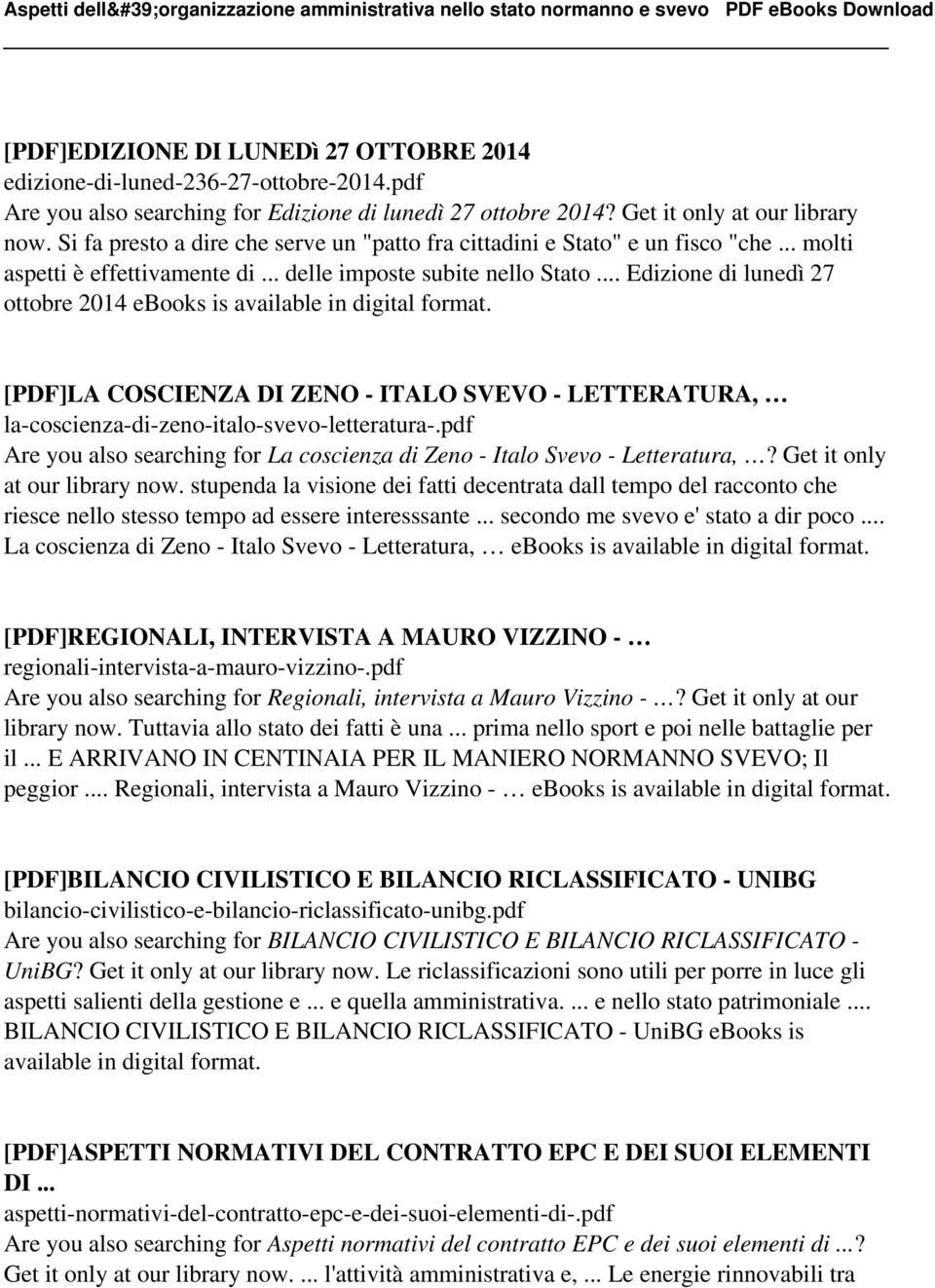 .. Edizione di lunedì 27 ottobre 2014 ebooks is available in digital format. [PDF]LA COSCIENZA DI ZENO - ITALO SVEVO - LETTERATURA, la-coscienza-di-zeno-italo-svevo-letteratura-.