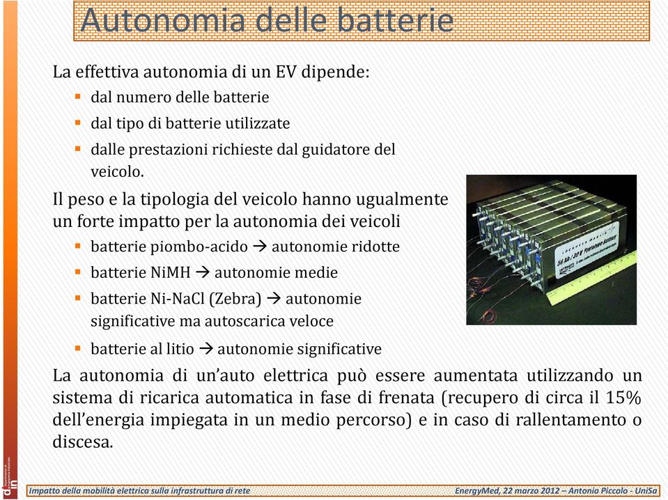 Il peso e la tipologia del veicolo hanno ugualmente un forte impatto per la autonomia dei veicoli batterie piombo acido autonomie ridotte batterie NiMH autonomie medie