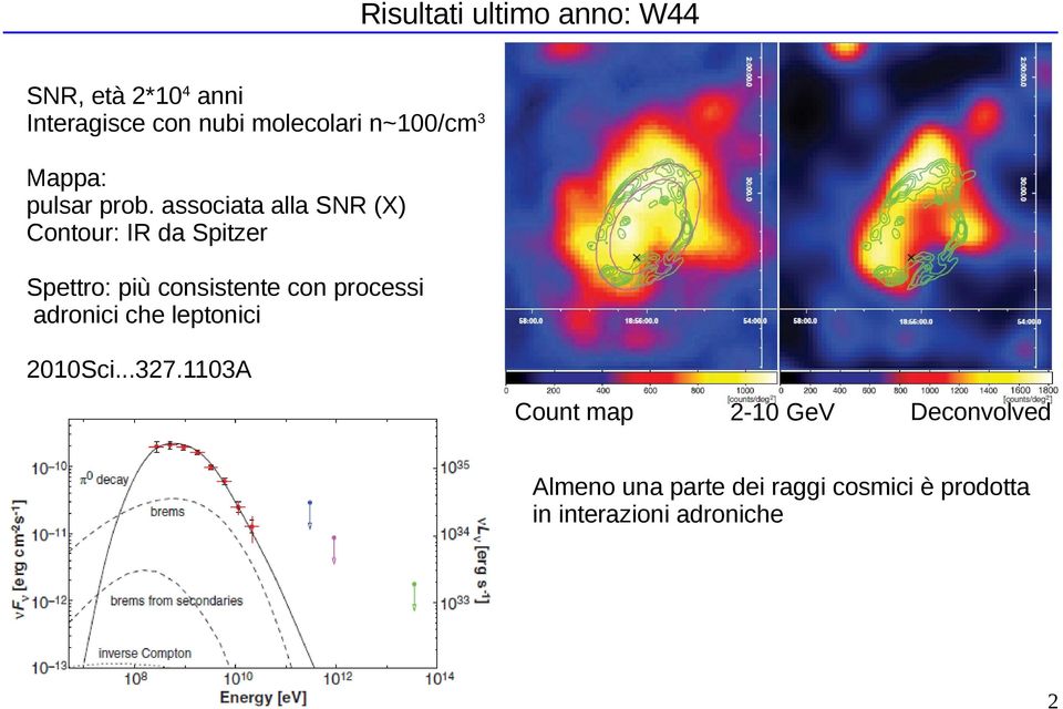 associata alla SNR (X) Contour: IR da Spitzer Spettro: più consistente con processi